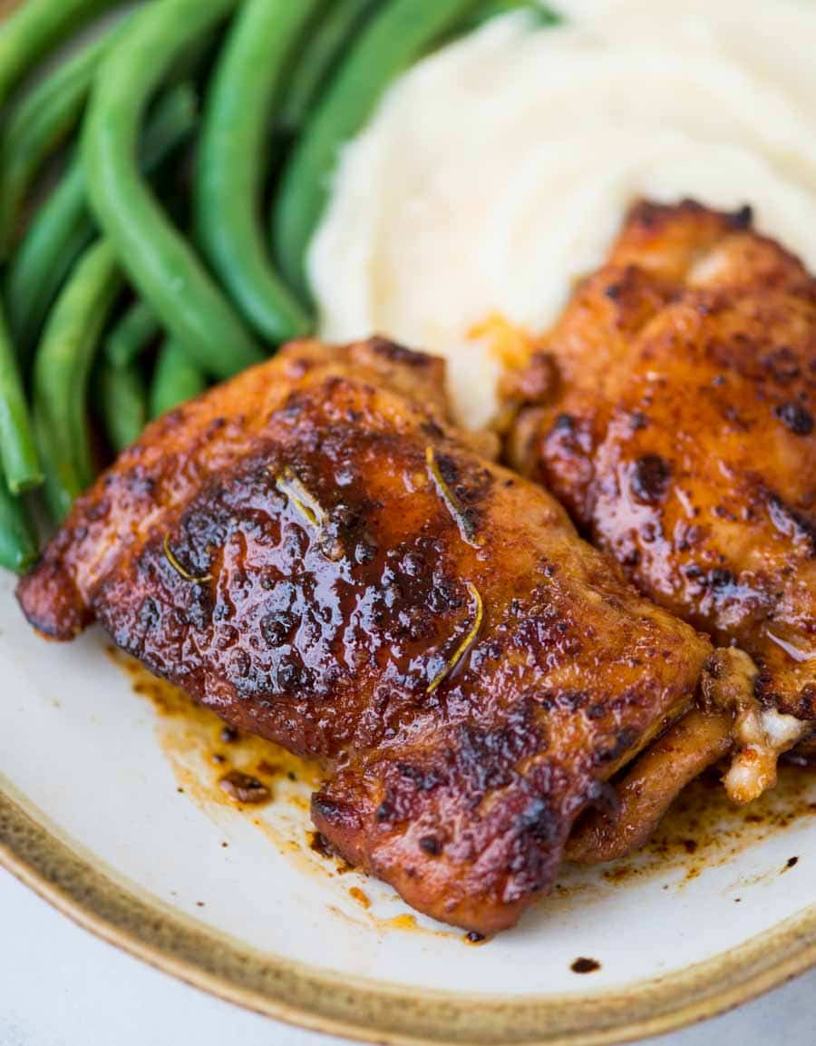 Serve these juicy chicken thighs alongside some fresh green salad