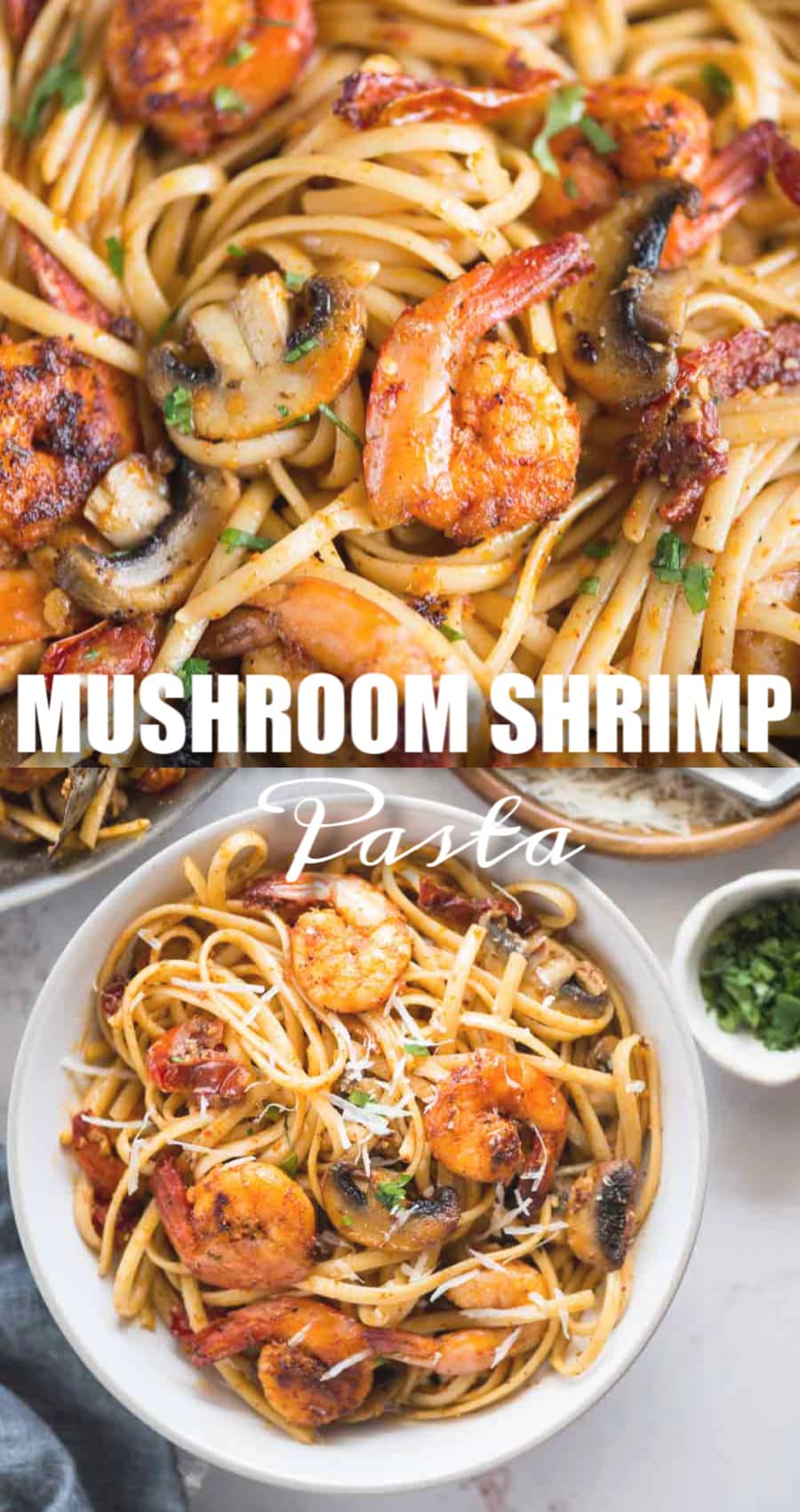 Mushroom Garlic Shrimp Pasta | The flavours of kitchen