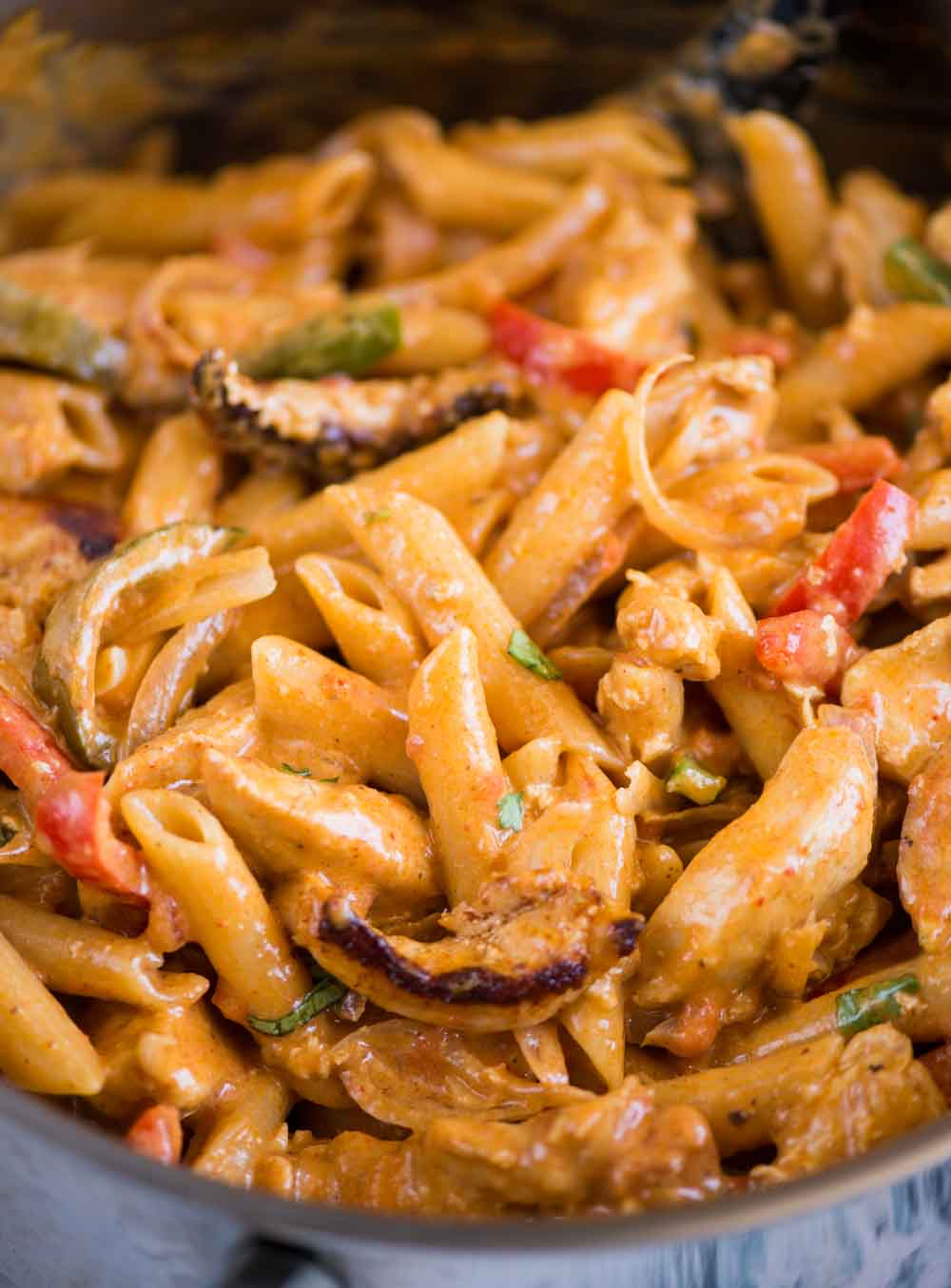 Chicken Fajita Pasta - The flavours of kitchen