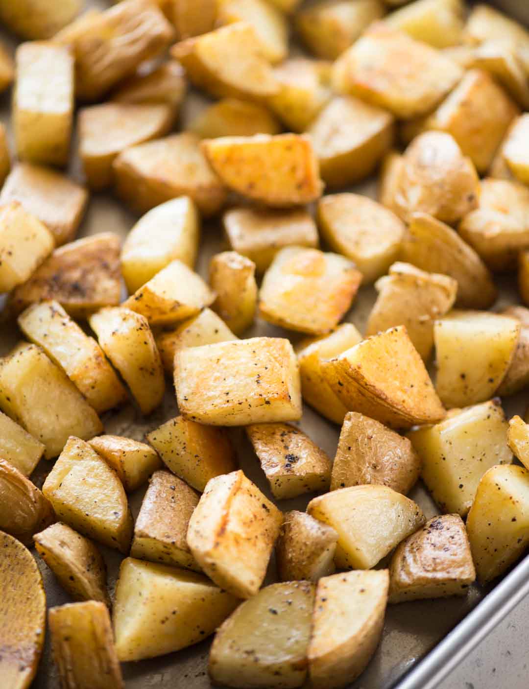 Season well and roast potatoes until crispy for the Salad.