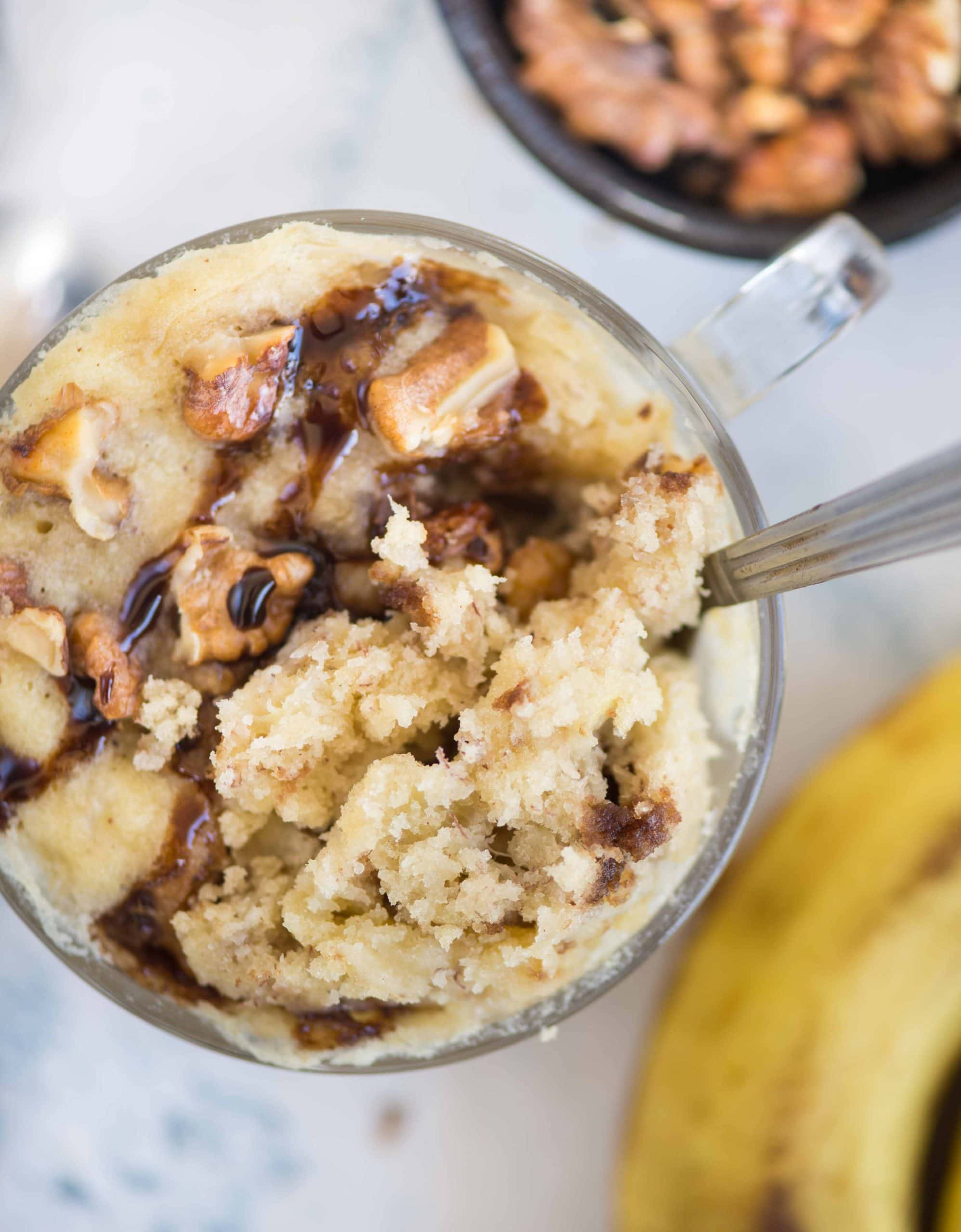 Microwave Banana Custard Pudding (quick mug cake)