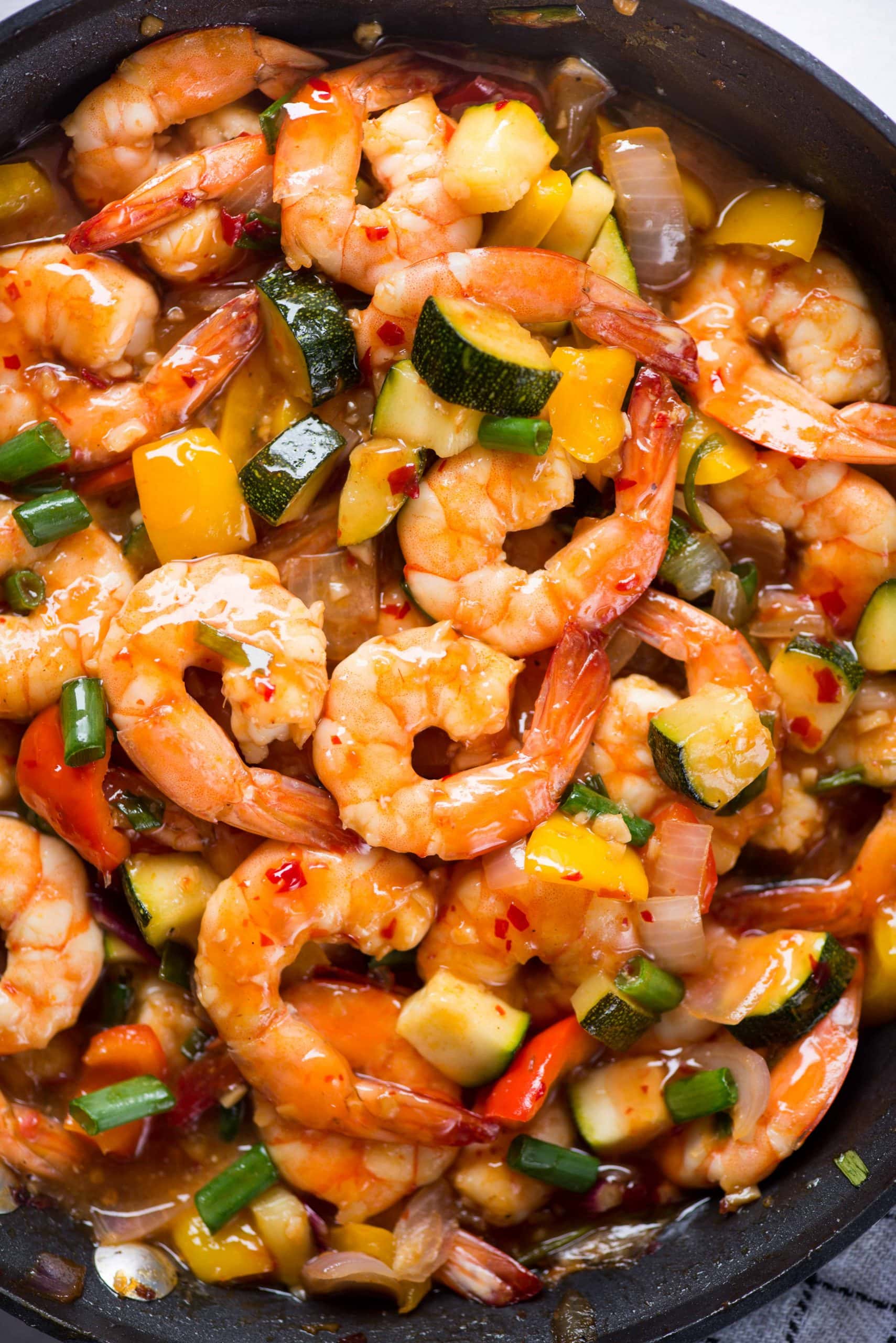 Sweet Chili Shrimp Stir Fry - The flavours of kitchen