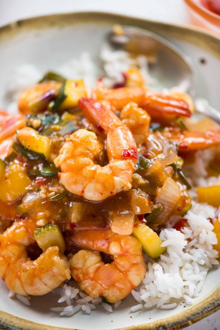 Sweet Chili Shrimp Stir Fry The flavours of kitchen