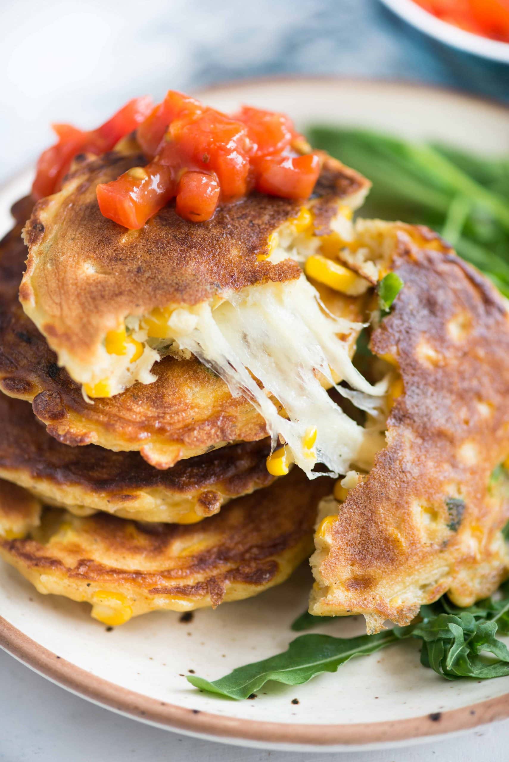 Crispy and Cheesy Corn Fritters - The flavours of kitchen