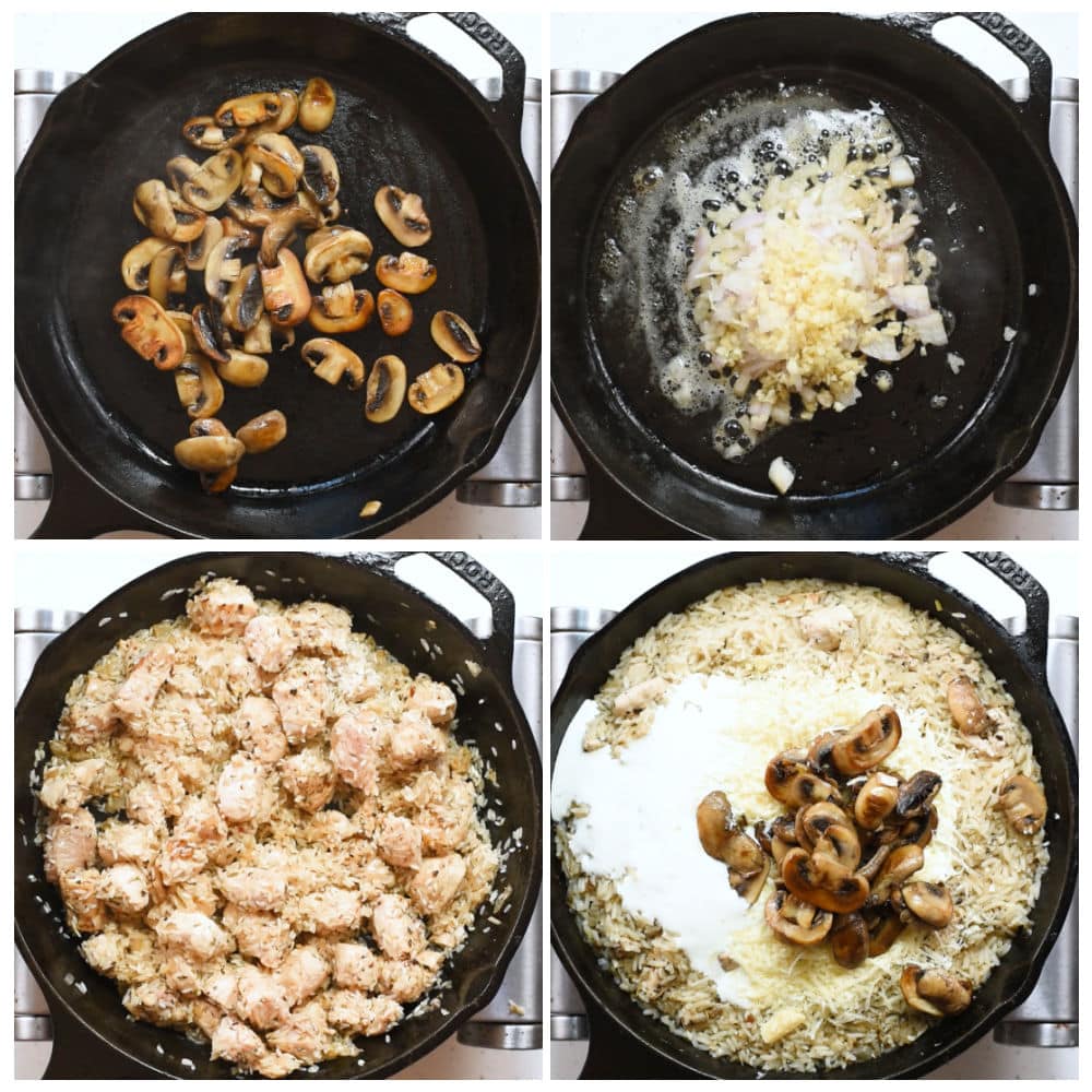 Steps to make chicken and rice with mushroom. It is creamy and delicious. 