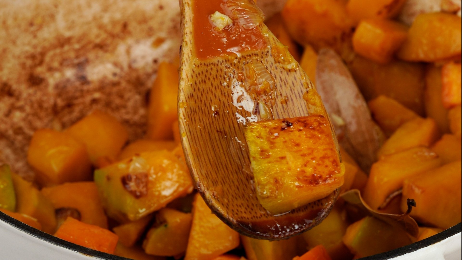 caramelize pumpkin until you see brown spots. 