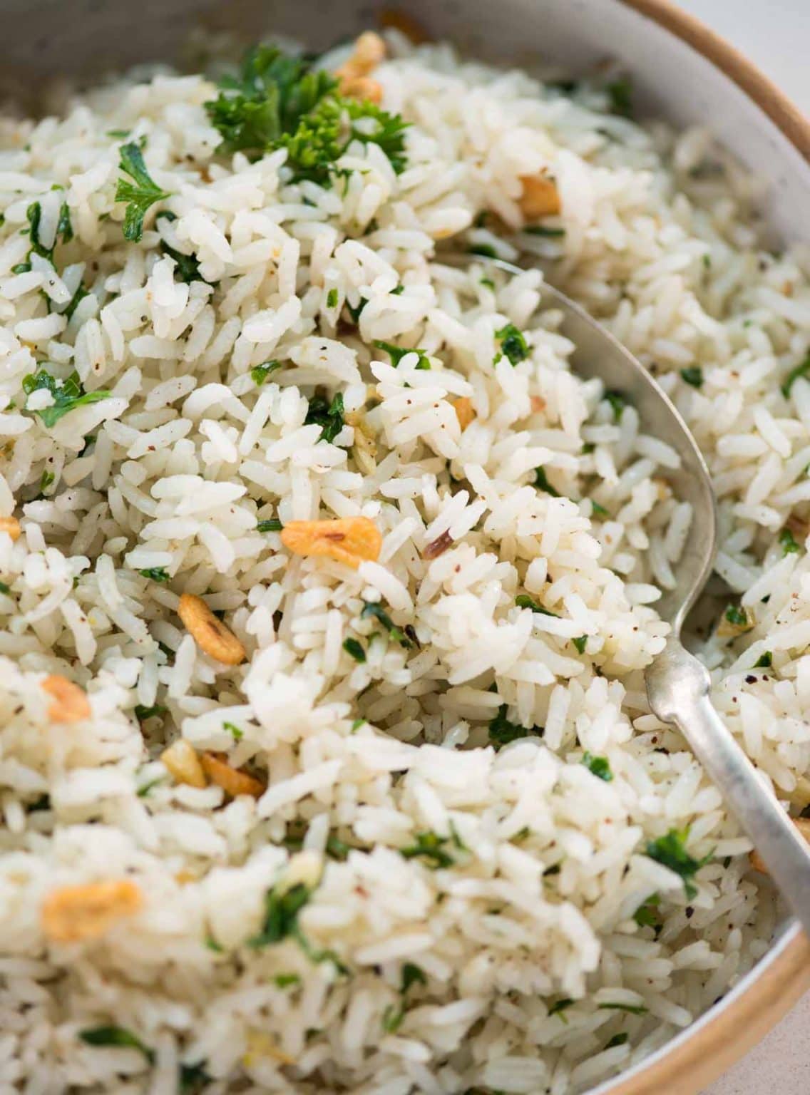 Herbed Garlic Butter Rice - The flavours of kitchen