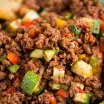 Ground beef, vegetables and Mexican spices tossed in a skillet is a healthy ground beef recipe that is easy to throw together.