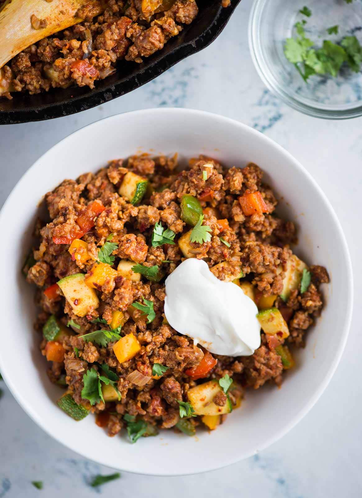 Healthy Ground Beef Vegetable Skillet Recipe - The flavours of kitchen