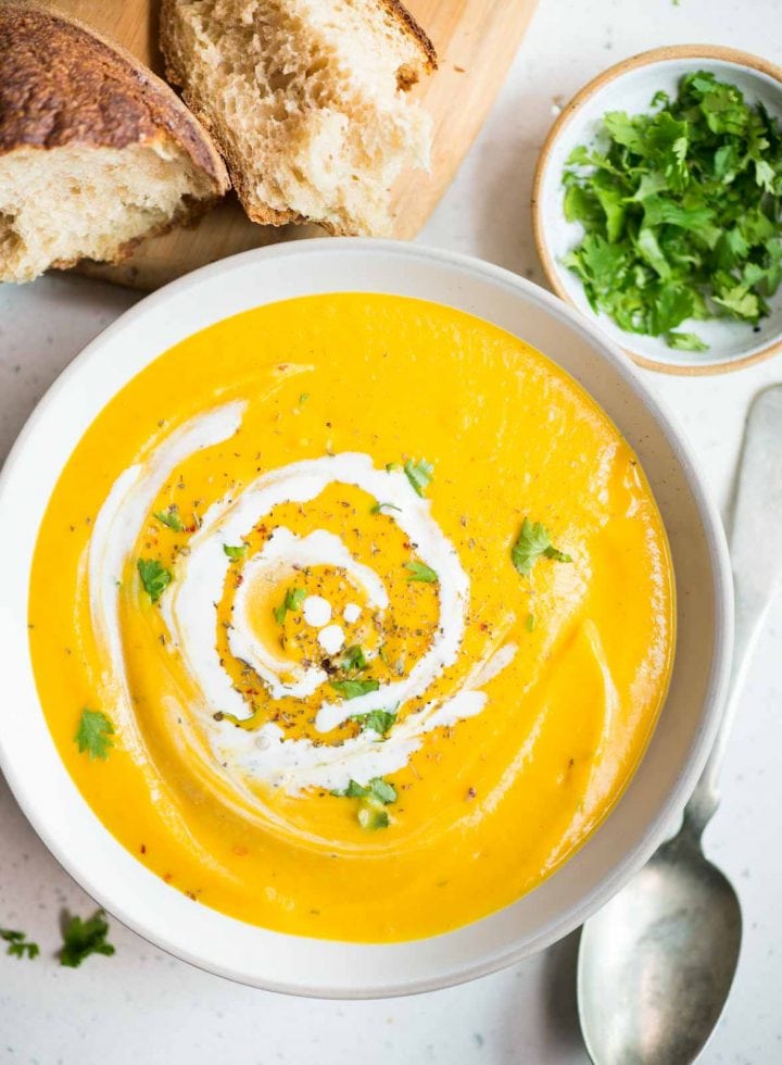 Instant Pot Pumpkin Sweet potato Soup - The flavours of kitchen