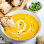 Creamy and velvety smooth Instant pot Pumpkin Sweet Potato Soup is another fall favorite soup at home. Flavored with curry powder and turmeric, this soup is really comforting on chilled days.