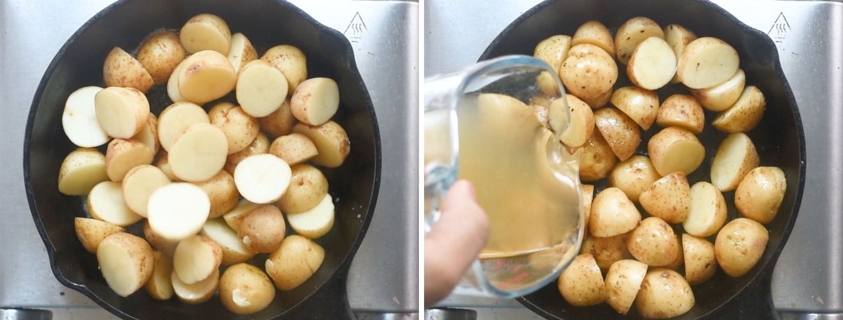 Step 1 to make cheesy baby potatoes with ranch dressing