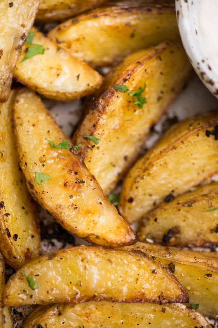 Crispy Baked Green Potato Wedges - The flavours of kitchen