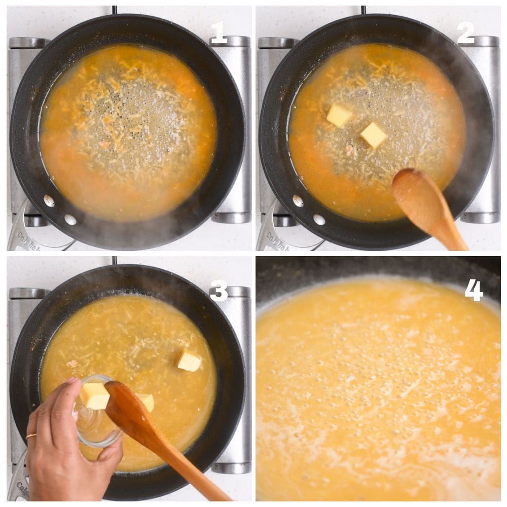 Steps to make No cream creamy garlic sauce to top crispy golden chicken thighs. 