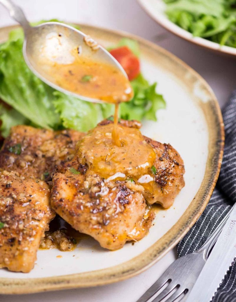 Garlic Butter Chicken Thighs - The flavours of kitchen