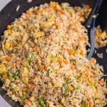 Egg fried rice - Nice fluffy rice, scrambled egg, crunchy vegetables, this restaurant-style fried rice is so easy and can be made in less than 20 minutes.