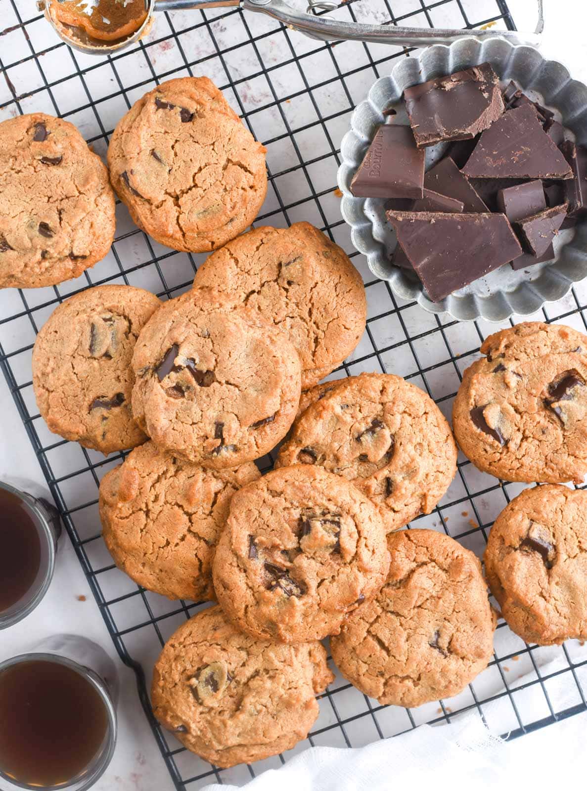 soft chewy Peanut butter cookies has no flour, no dairy and  is easy to make.