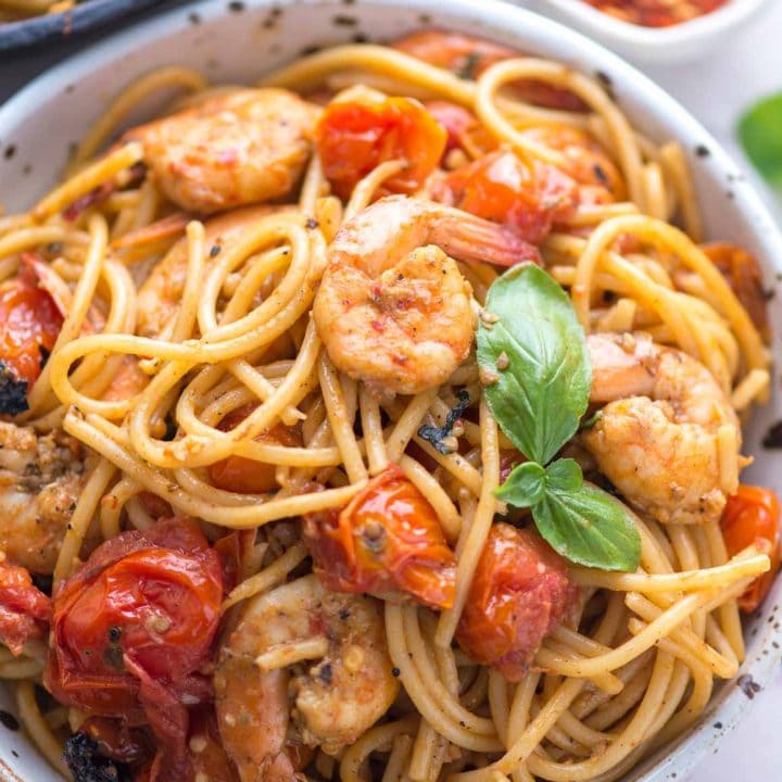 Cherry Tomato Pasta with Shrimp - The flavours of kitchen