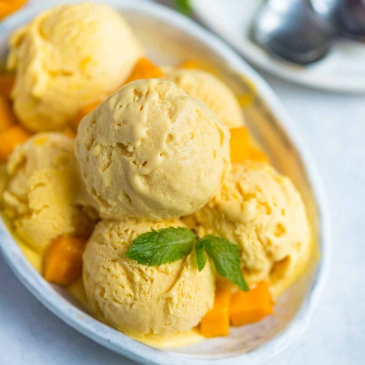 Mango Ice Cream Recipe | The Flavours of Kitchen