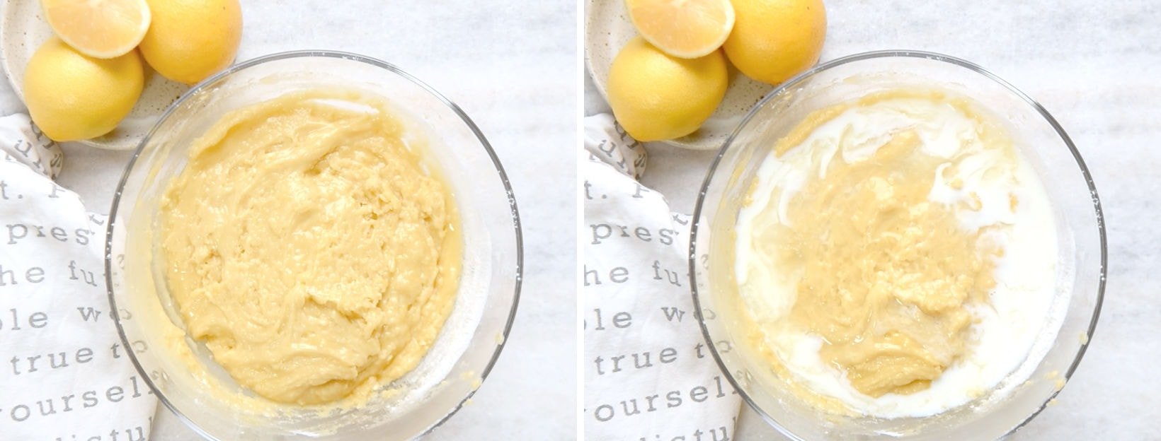 Make Lemon olive oil cake batter