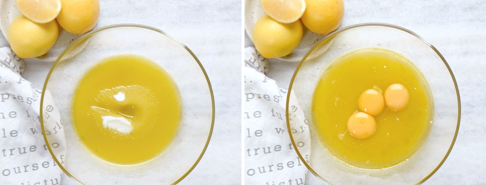 making the wet mixture for Lemon Cake 