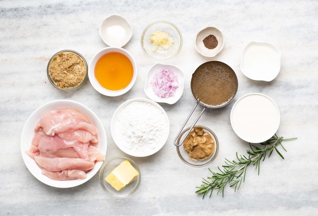 Ingredients for Chicken tenders in honey mustard sauce 