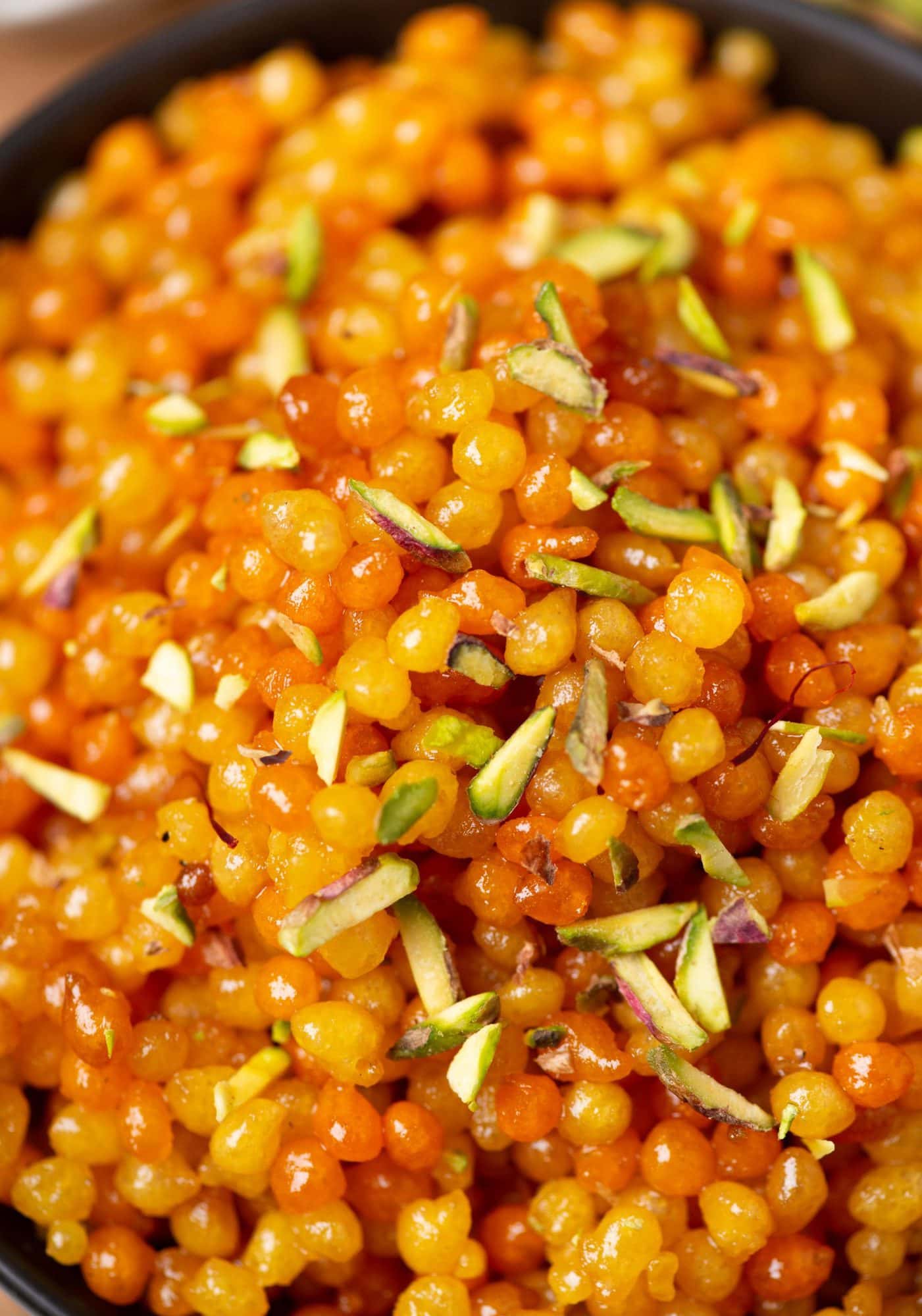 Sweet Boondi (Meethi Boondi) - The flavours of kitchen