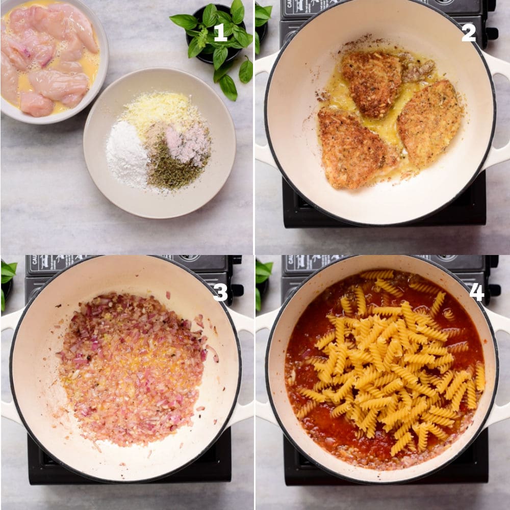 Steps to make Chicken parmesan Pasta