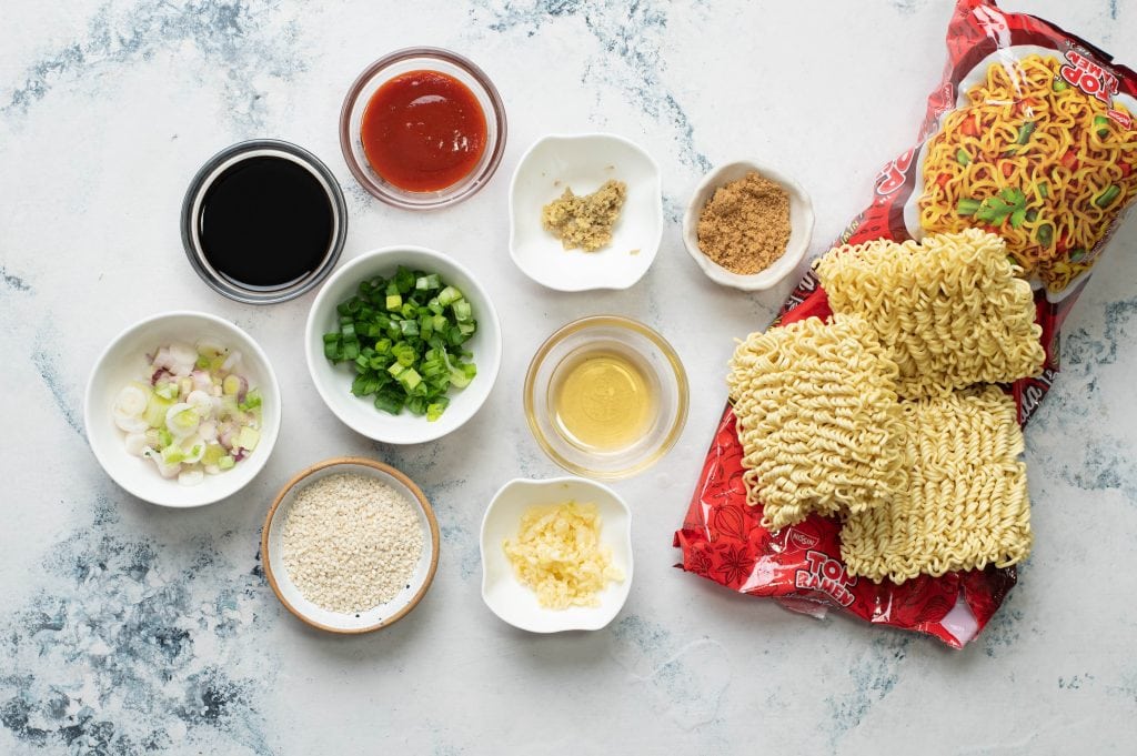 Ingredients for Garlic Ramen Noodles

