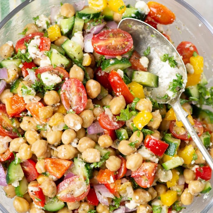 Mediterranean Chickpea Salad - The Flavours Of Kitchen