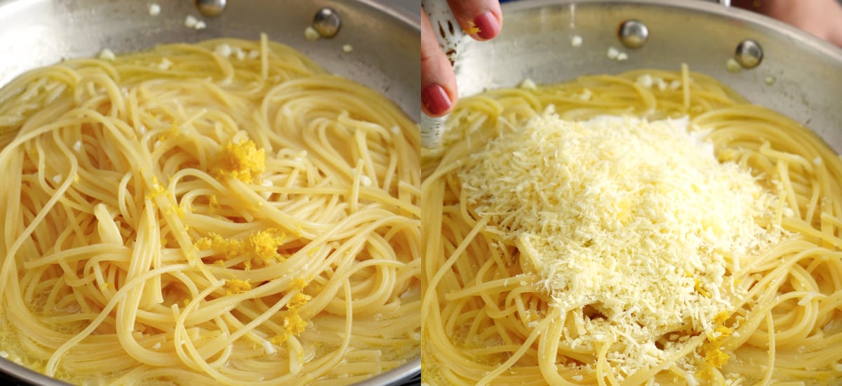 Add cream,fresh lemon juice and grated parmesan cheese.