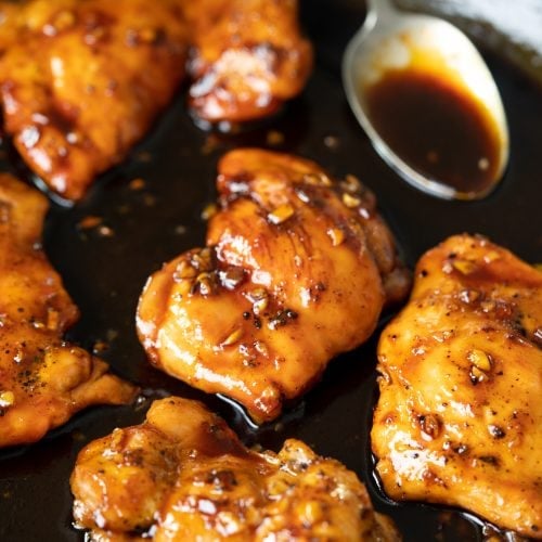 Honey Garlic Chicken Thighs - The flavours of kitchen