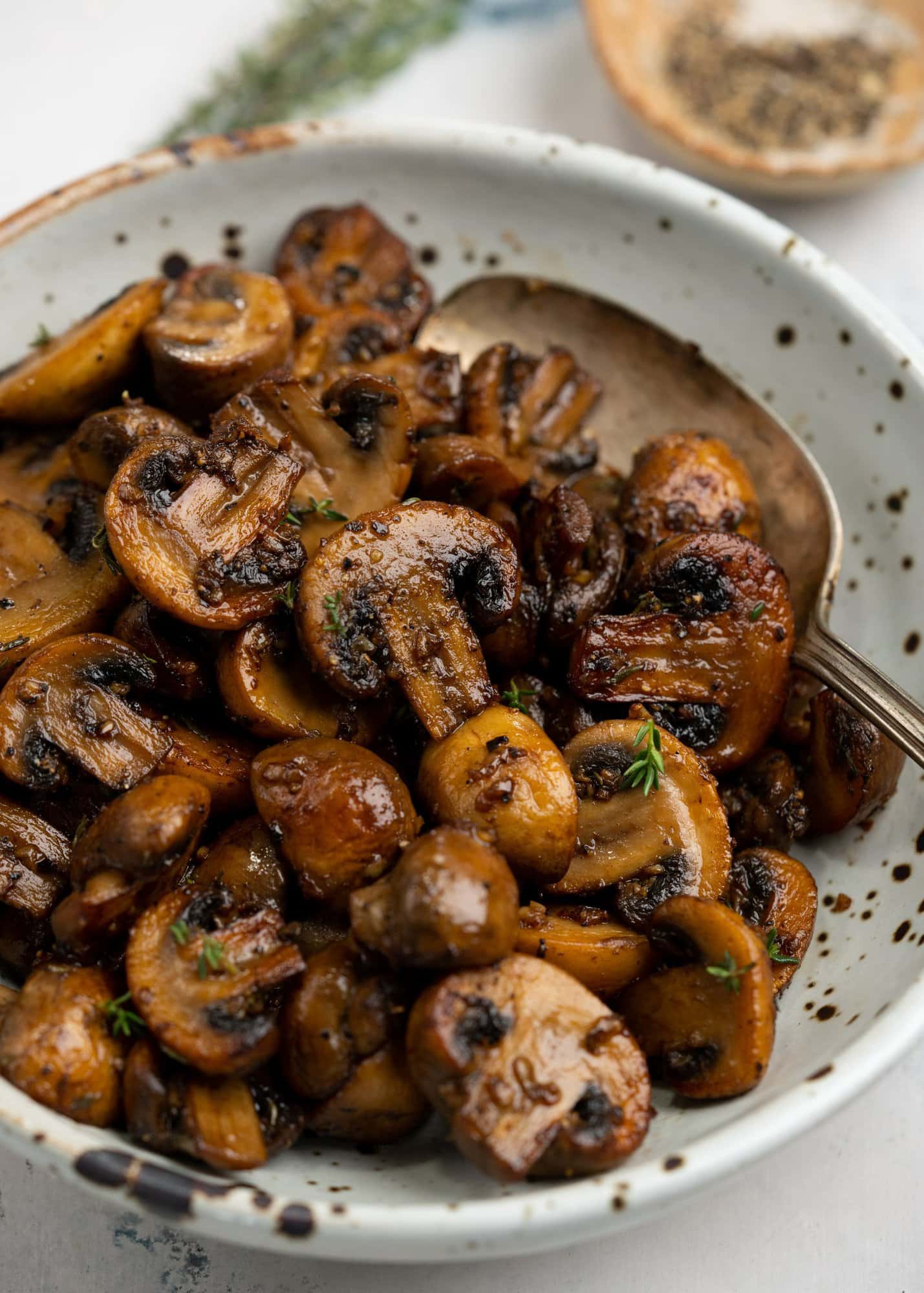 Butter garlic mushroom in a bowl