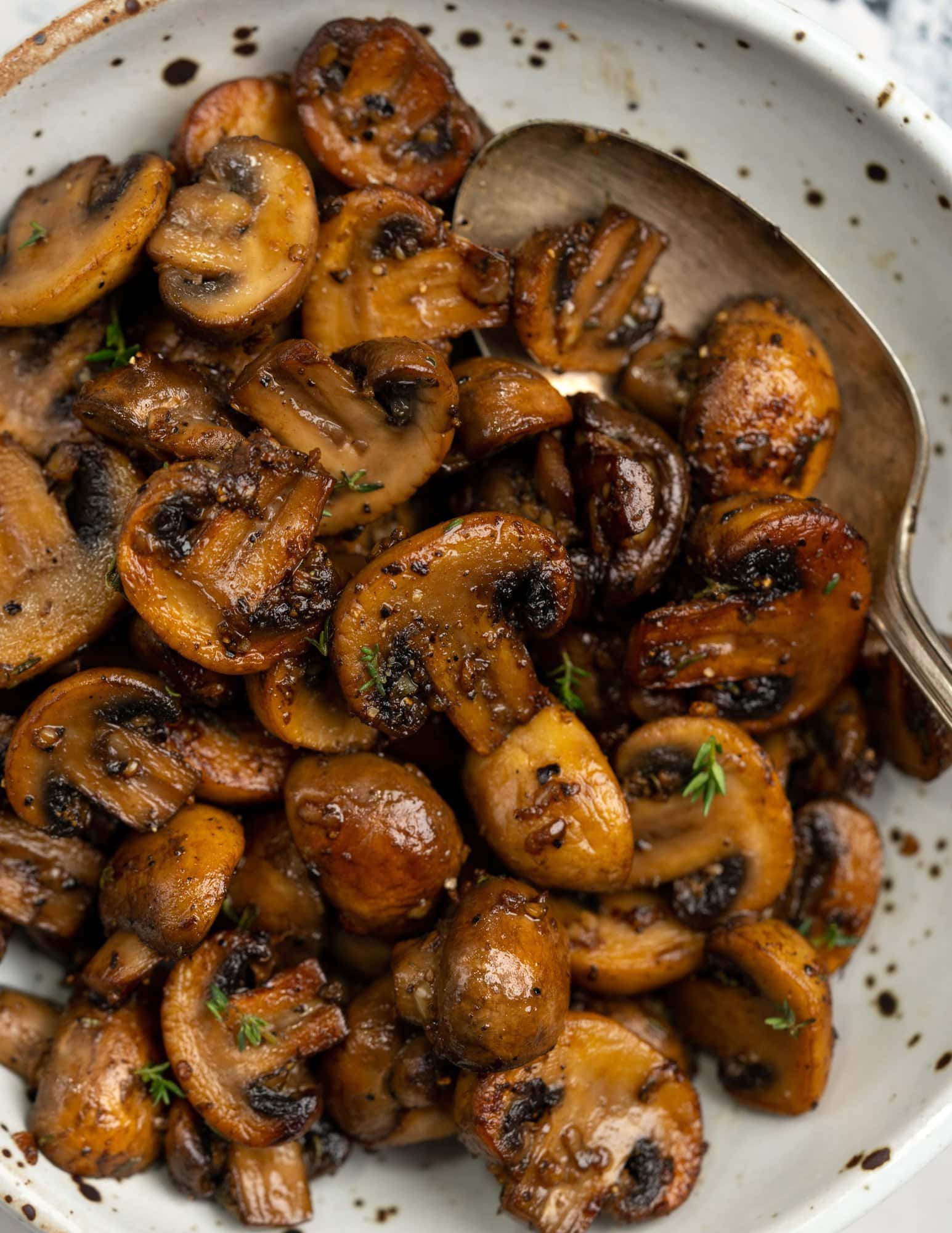 Butter garlic mushroom in a bowl