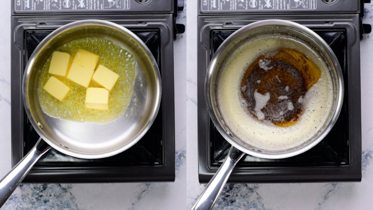 For Brown butter Chocolate Chip Cookies, Melt butter and brown until its toasty.