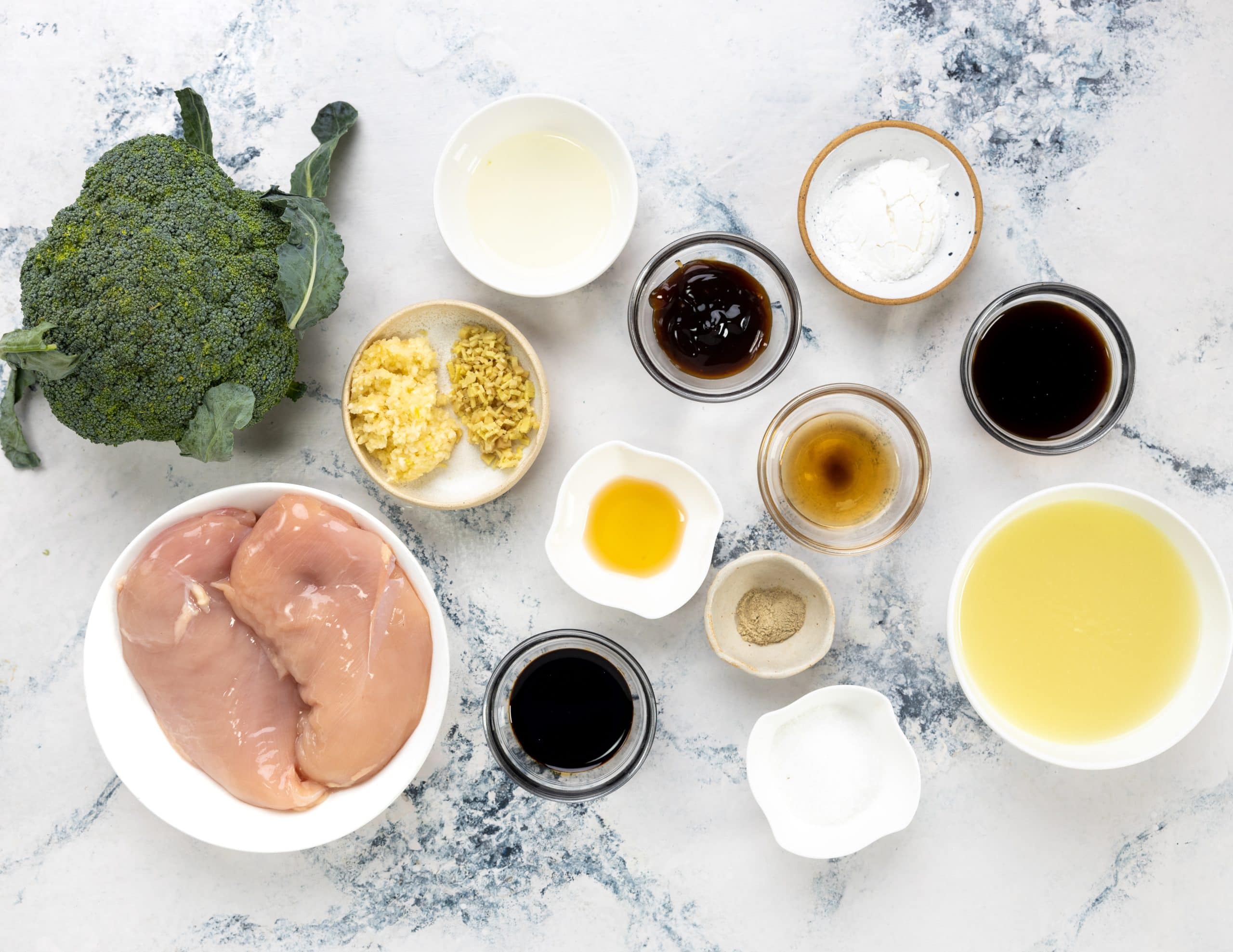 Ingredients you need to make chicken stir fry. 