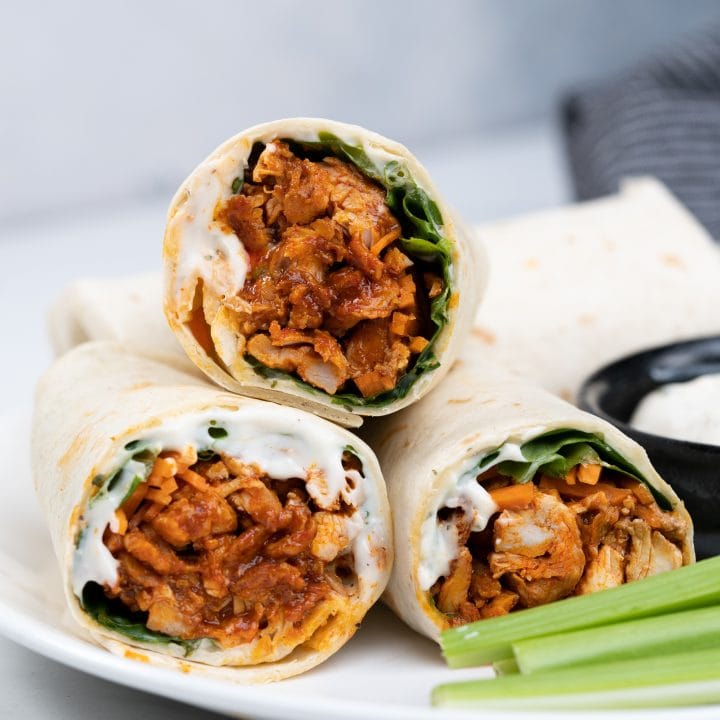 Buffalo Chicken Wrap Recipe - The Flavours Of Kitchen