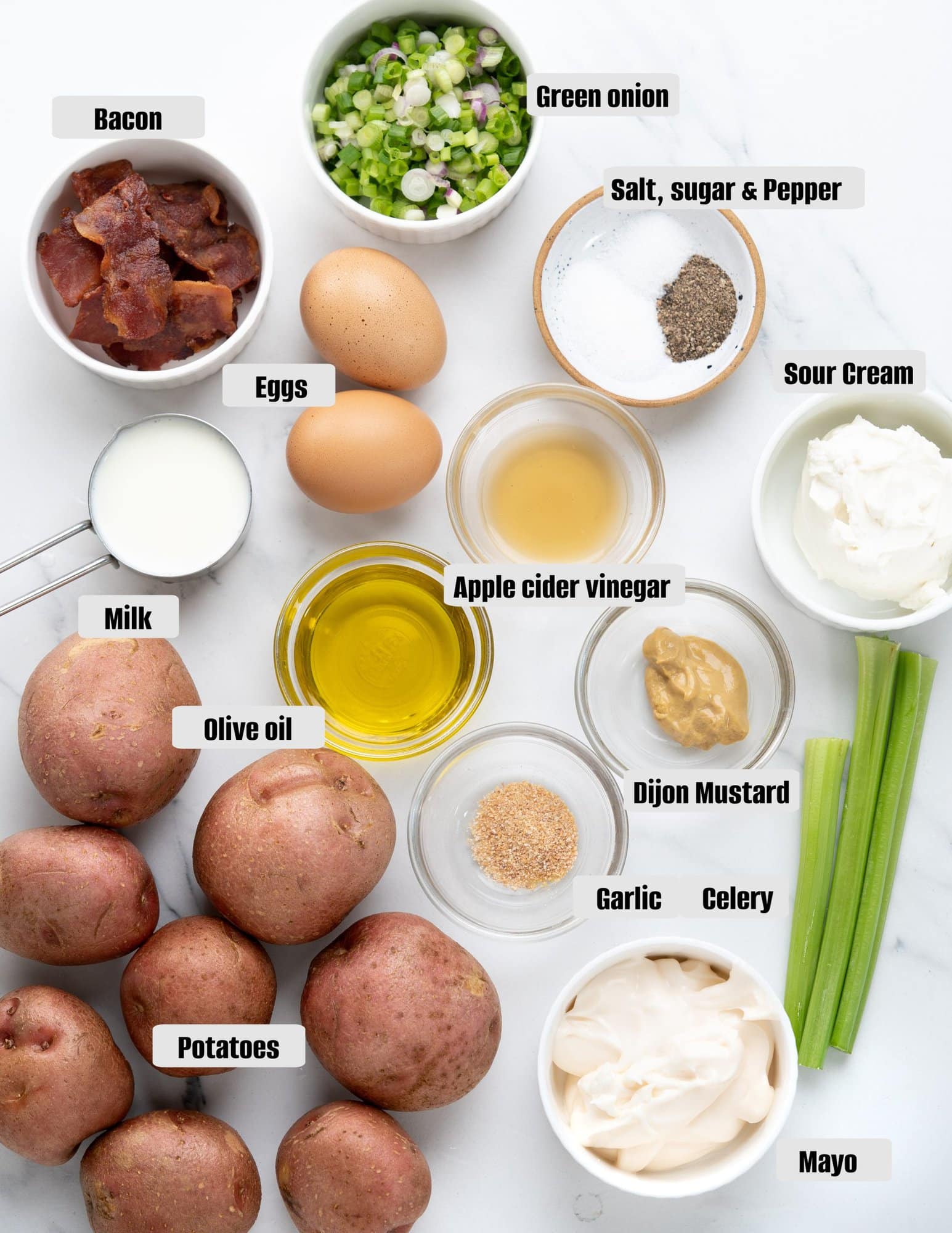 Ingredients for red potato salad
