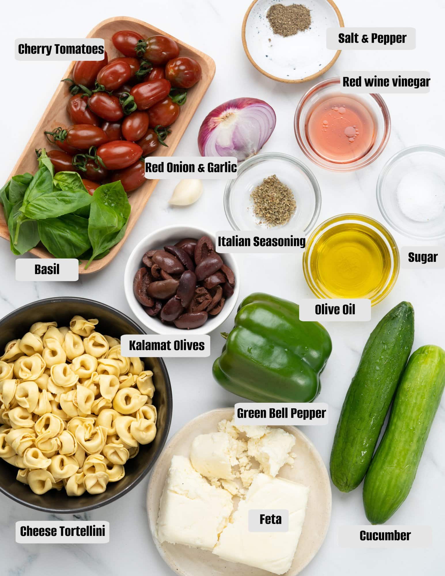 Greek Tortellini Pasta Salad - The flavours of kitchen