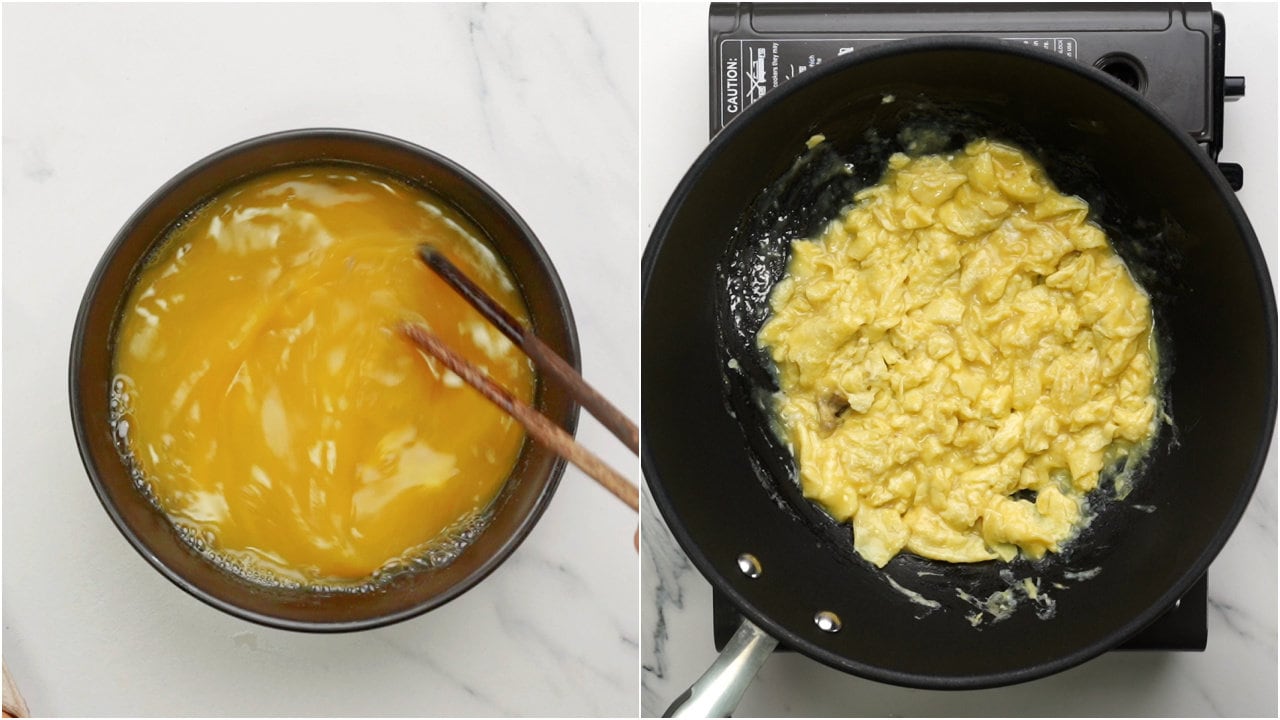 step 1 - Make scrambled egg 