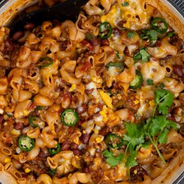 Chili mac and cheese.