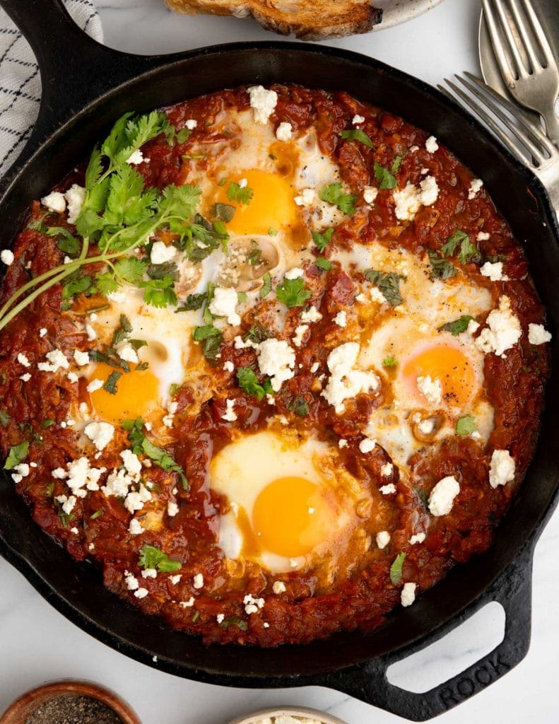Shakshuka cast iron dish.