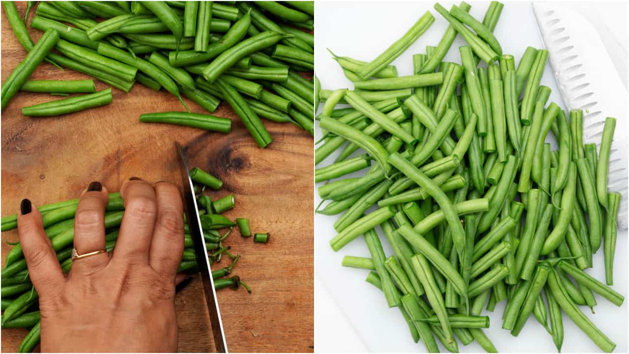 How to cut and cook fresh green beans. 