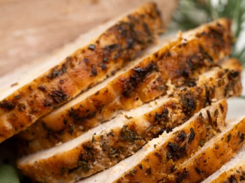 Cast Iron Chicken Breasts with Garlic Herb Butter ~ Barley & Sage