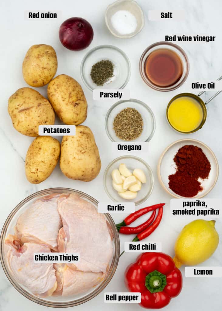 Ingredients for Peri pari Chicken thighs
