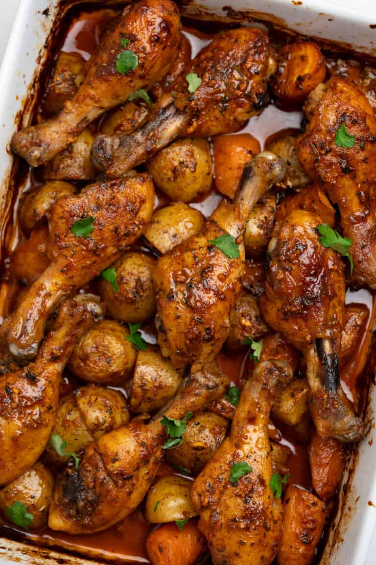 Baked Chicken Legs And Vegetables