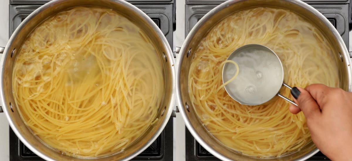 Cook spaghetti.