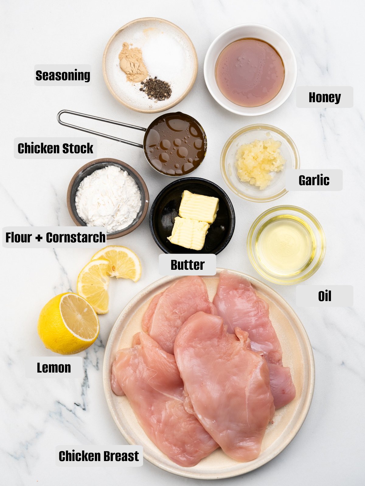 Ingredients for Honey Lemon chicken breast