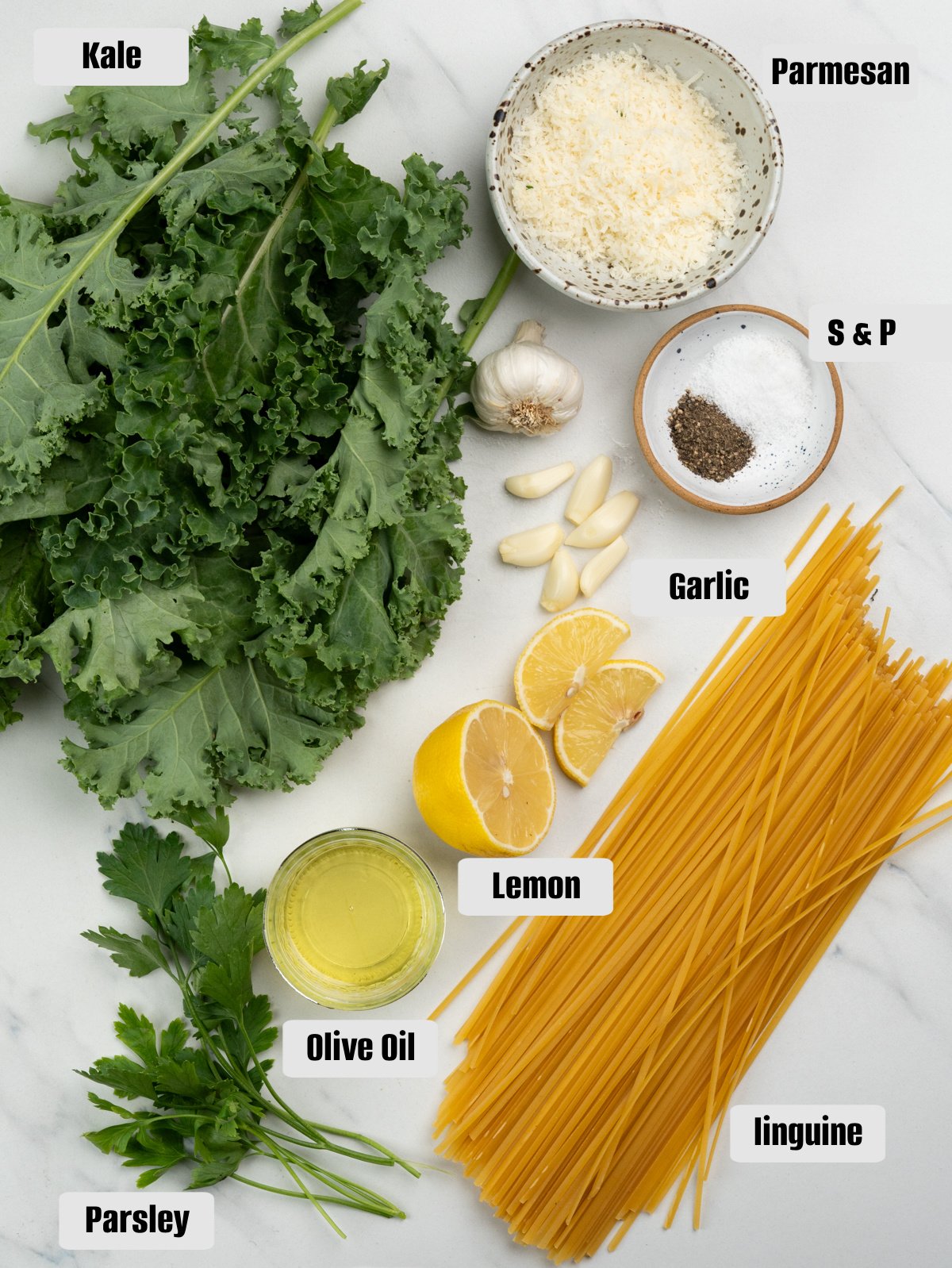 Ingredients for Kale pasta