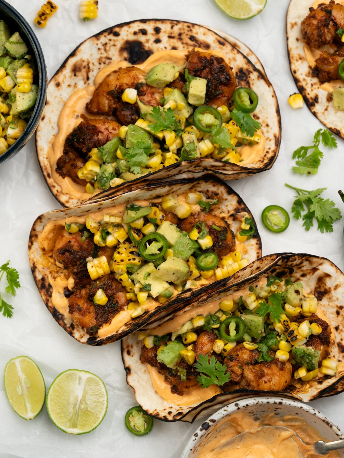 Shrimp Tacos on a white plate